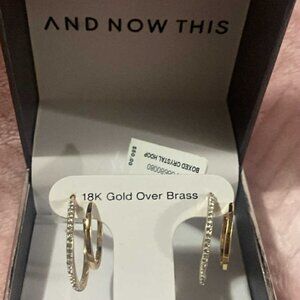 18k Gold over brass hoop earrings